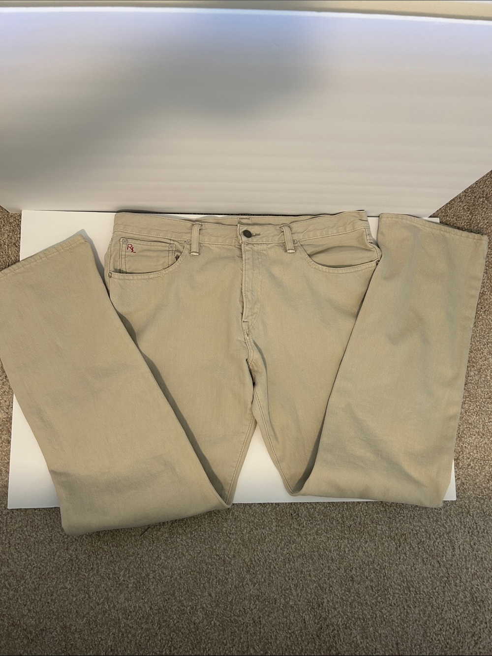 Polo by Ralph Lauren Men's Khaki Straight-Leg Jeans 34w L32
